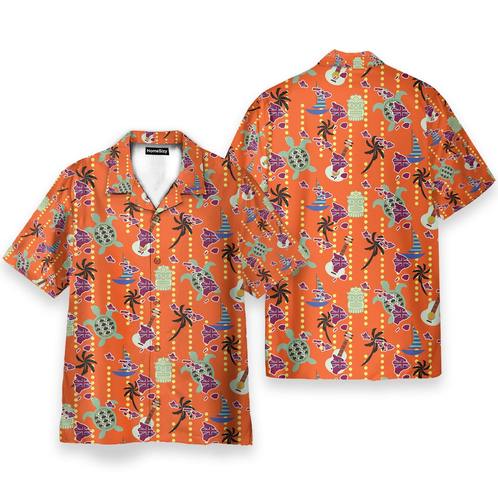 Tiki Tiki Turrtle And Ukulele Summer - Hawaiian Shirt & Beach Shorts