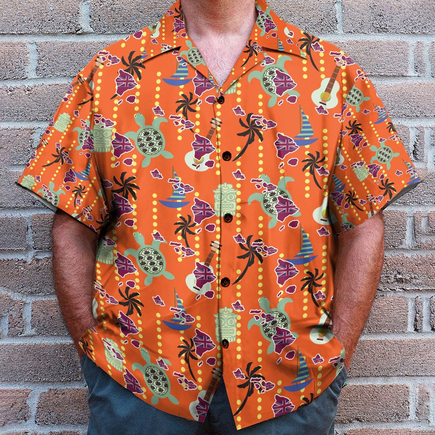 Tiki Tiki Turrtle And Ukulele Summer - Hawaiian Shirt & Beach Shorts