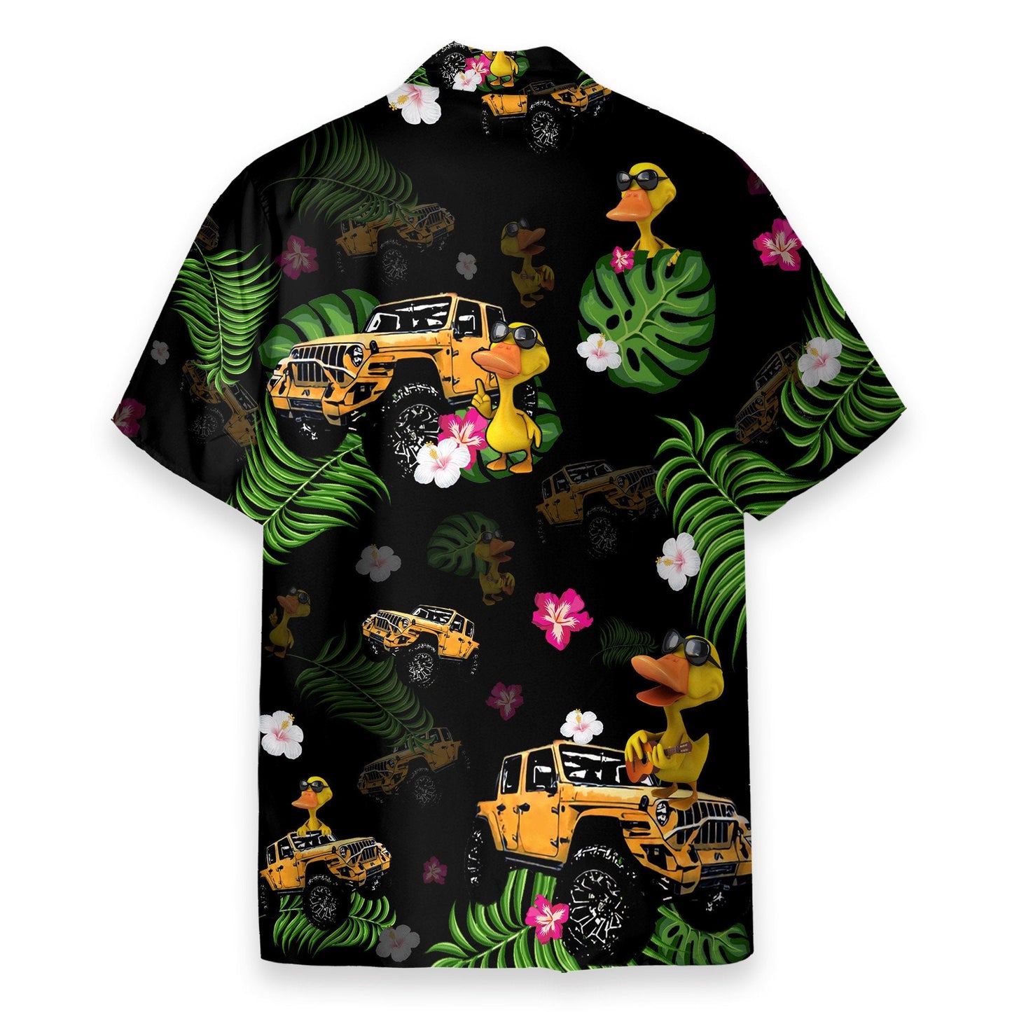Yellow Jeep And Duck Tropical - Hawaiian Shirt