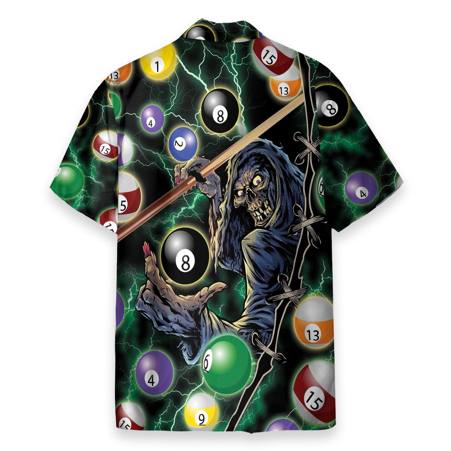 Rub My Billiard 8 Ball For Good Luck Skull God Of Death - Hawaiian Shirt