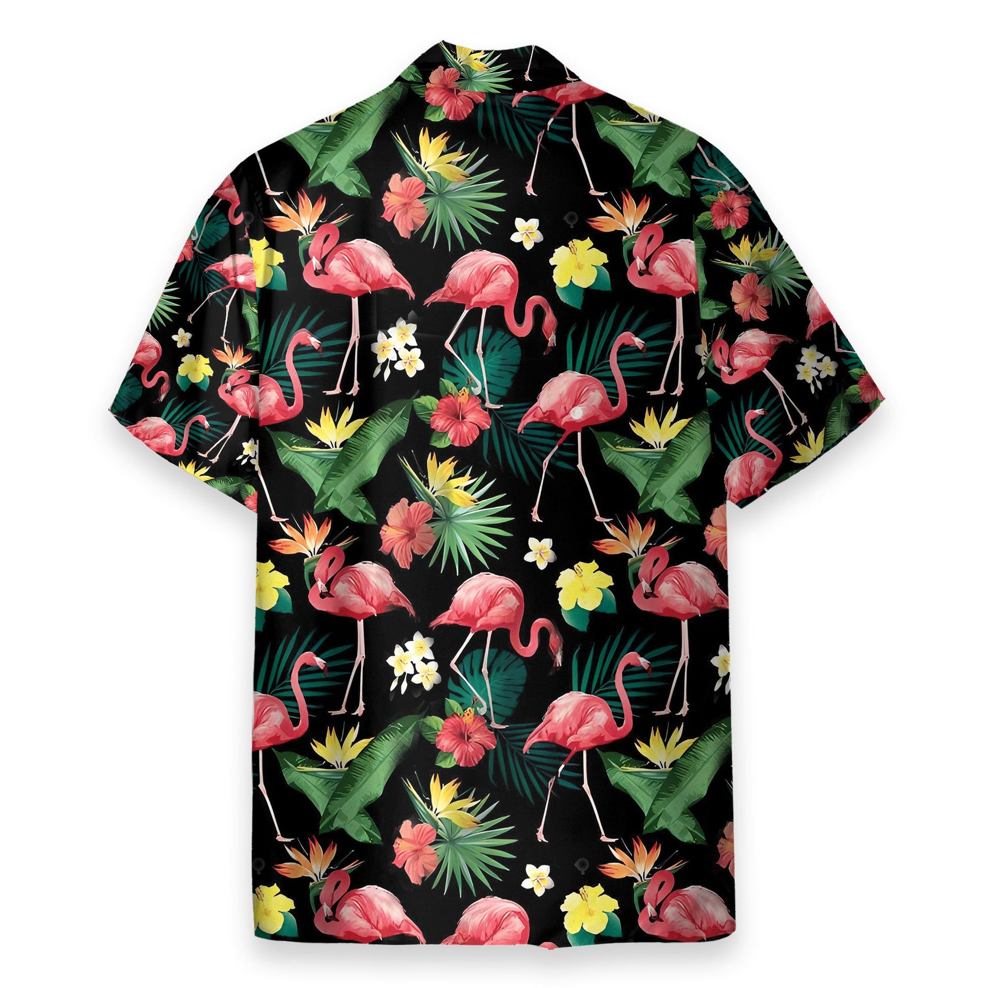Flamingo Hibiscus Tropical Leaves Pattern - Hawaiian Shirt & Beach Shorts