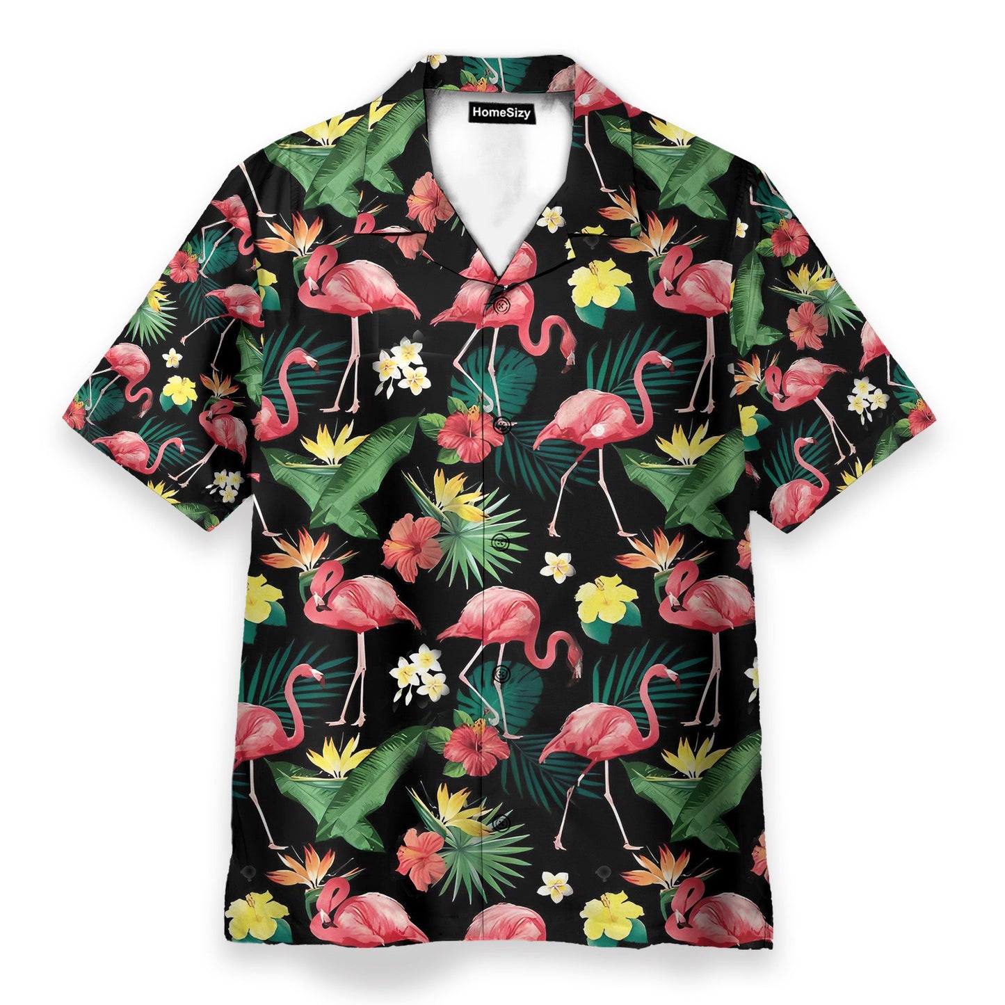 Flamingo Hibiscus Tropical Leaves Pattern - Hawaiian Shirt & Beach Shorts