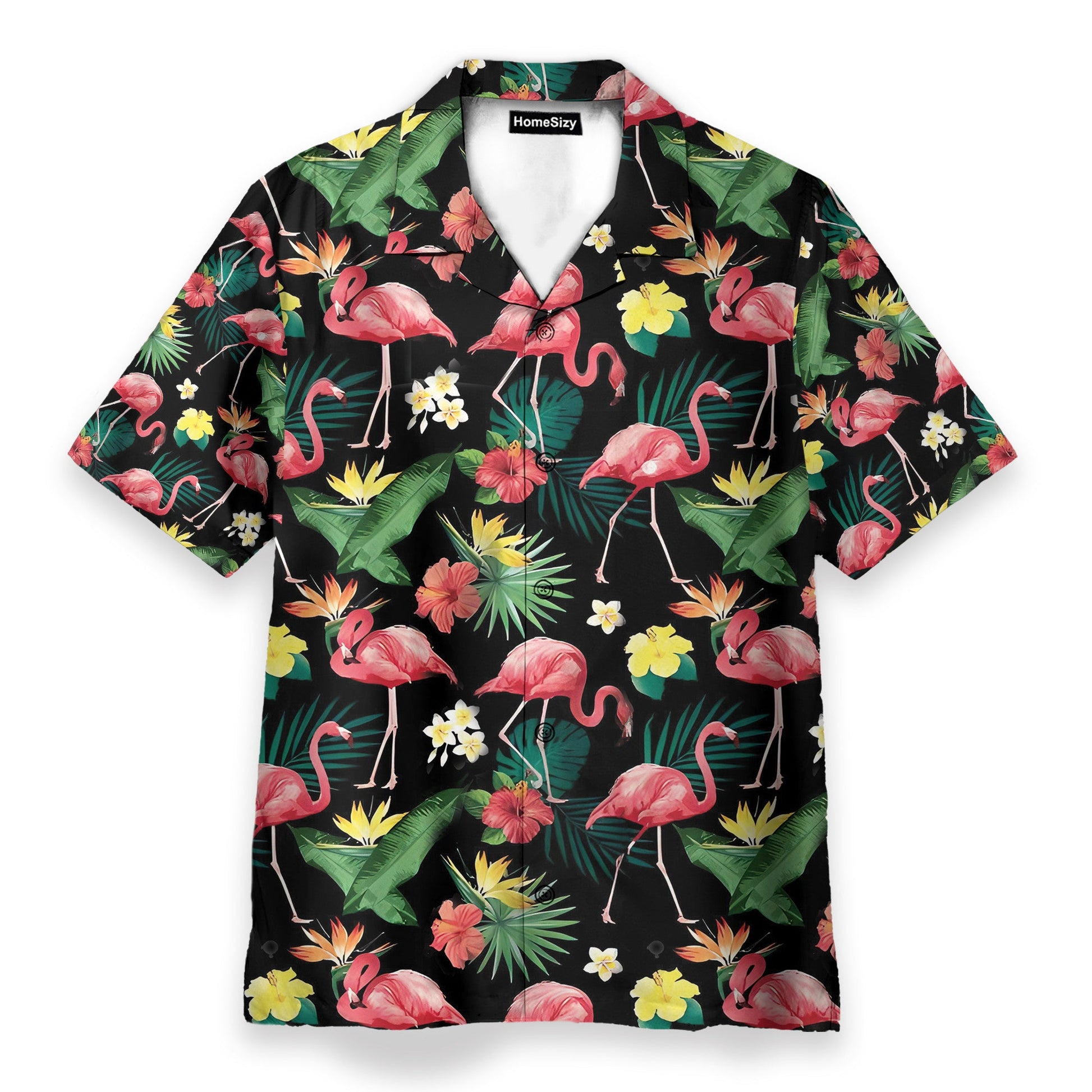 Flamingo Hibiscus Tropical Leaves Pattern - Hawaiian Shirt & Beach Shorts
