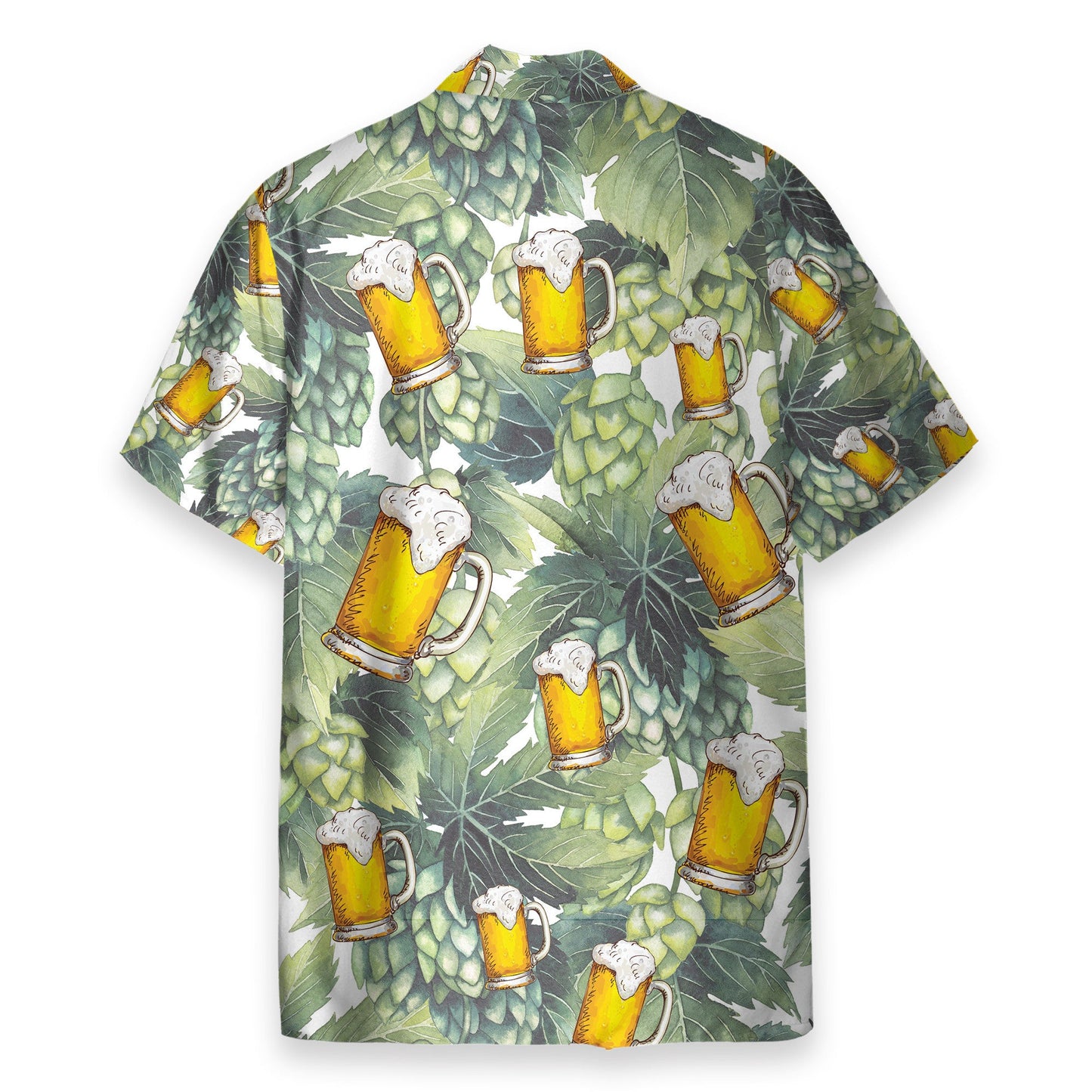 Hops And Craft Beer In Tropical Green Leaves - Hawaiian Shirt & Beach Shorts