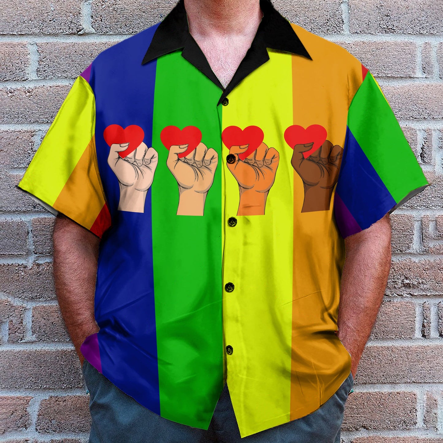 Amazing LGBT Hand Holding Heart - Hawaiian Shirt