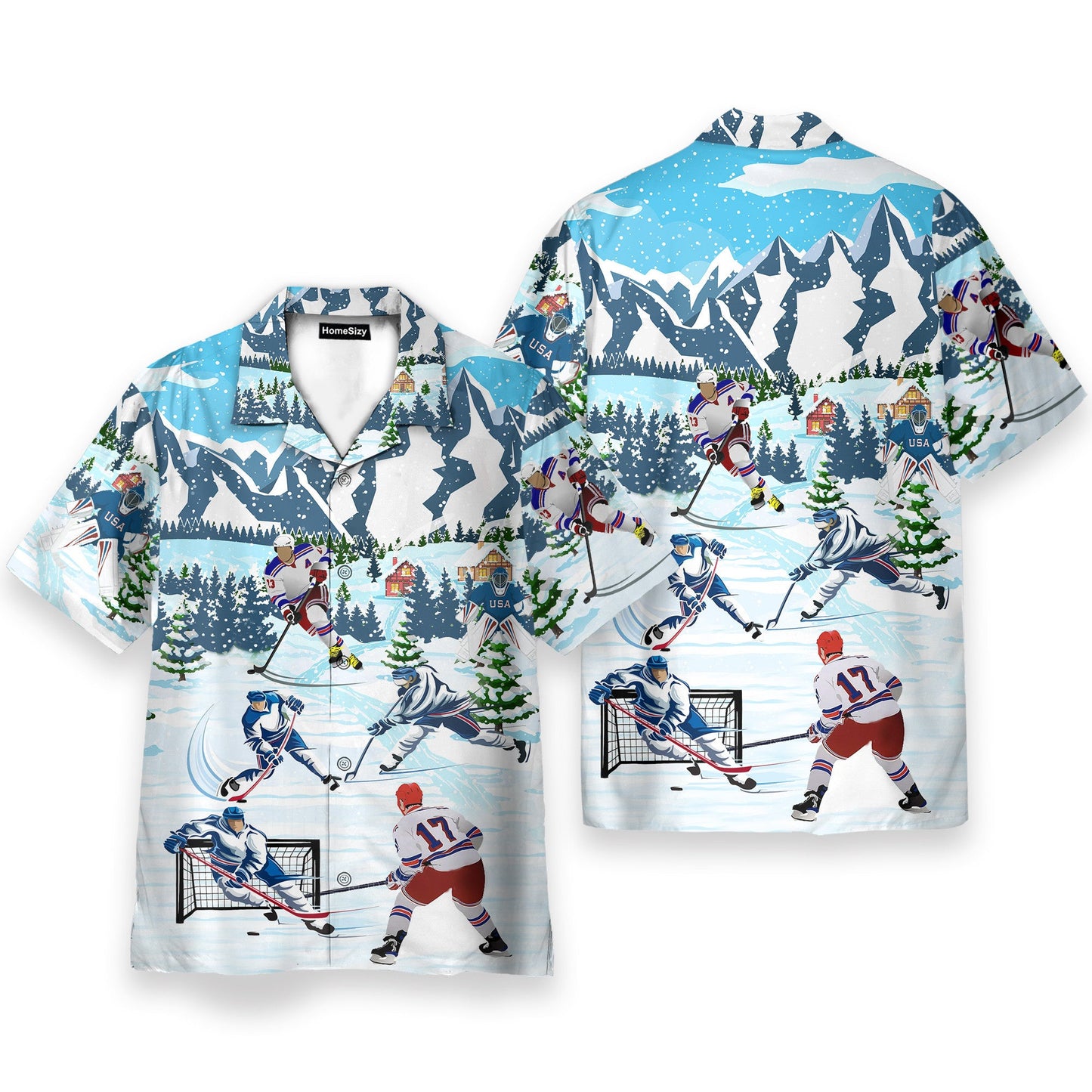 Christmas Let's Play Hockey - Hawaiian Shirt