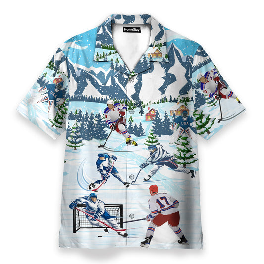 Christmas Let's Play Hockey - Hawaiian Shirt