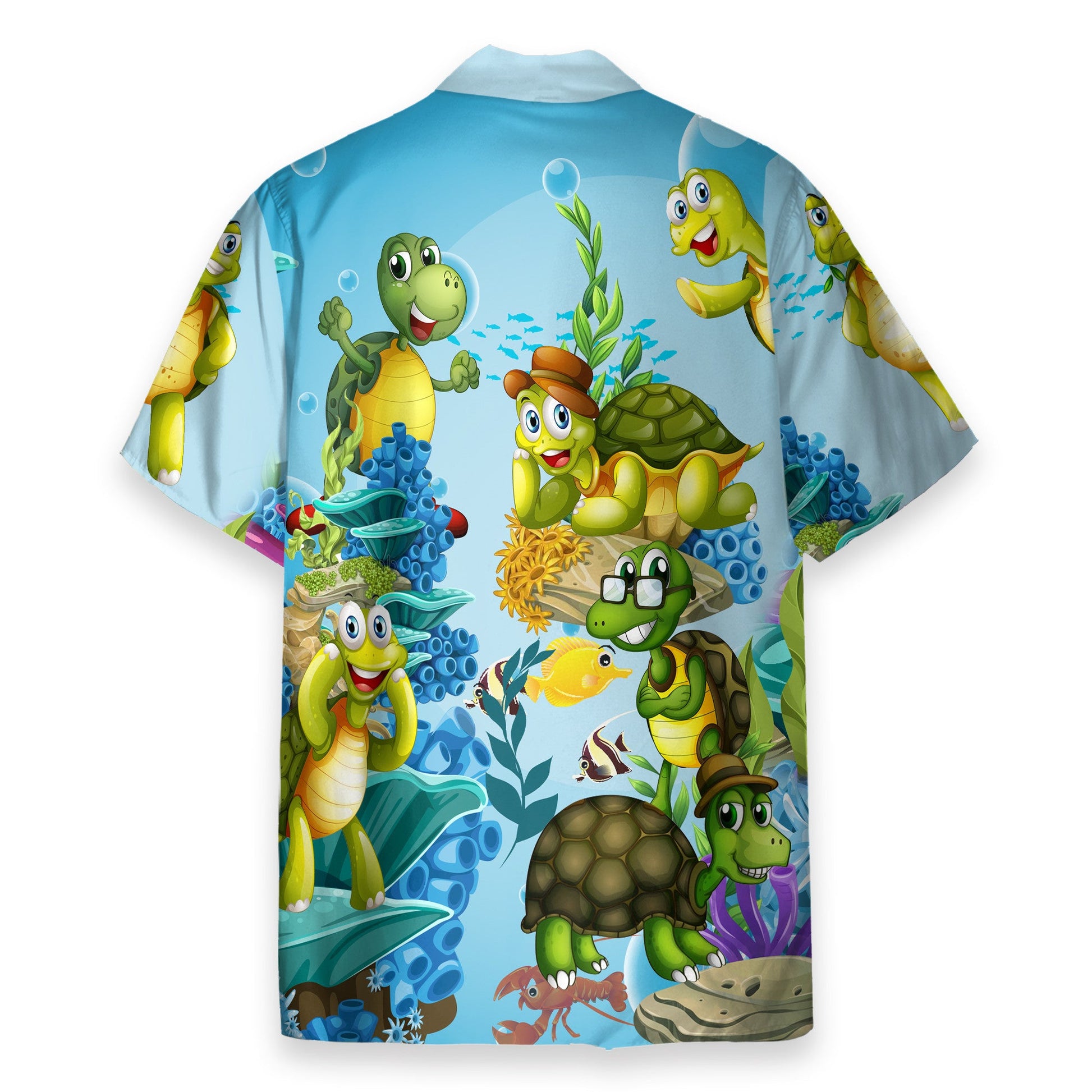 Funny Turtle Family In Ocean - Hawaiian Shirt