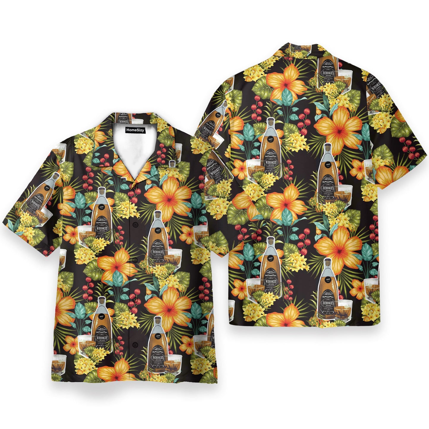 Paradies Whisky Party Tropical Flowers Pattern - Hawaiian Shirt & Beach Shorts