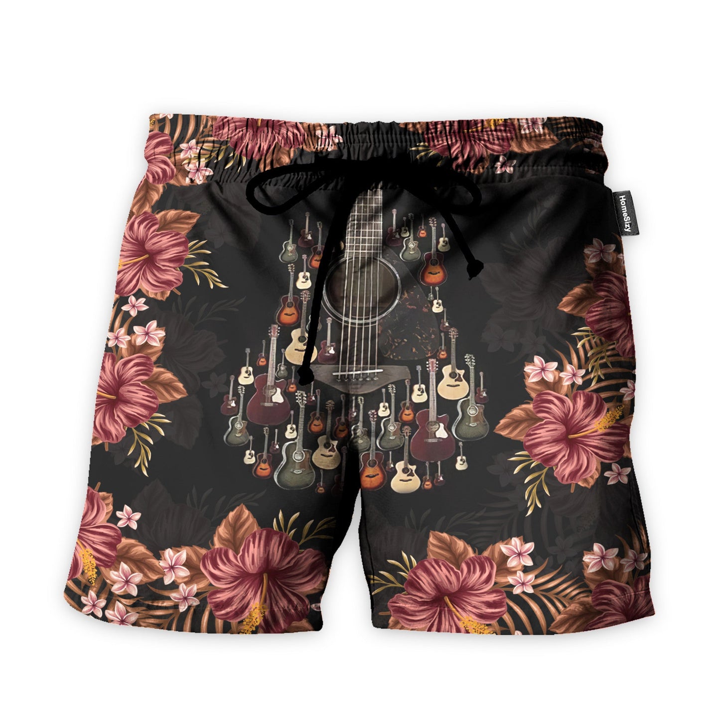 Acoustic Guitar Tropical Flowers - Hawaiian Shirt