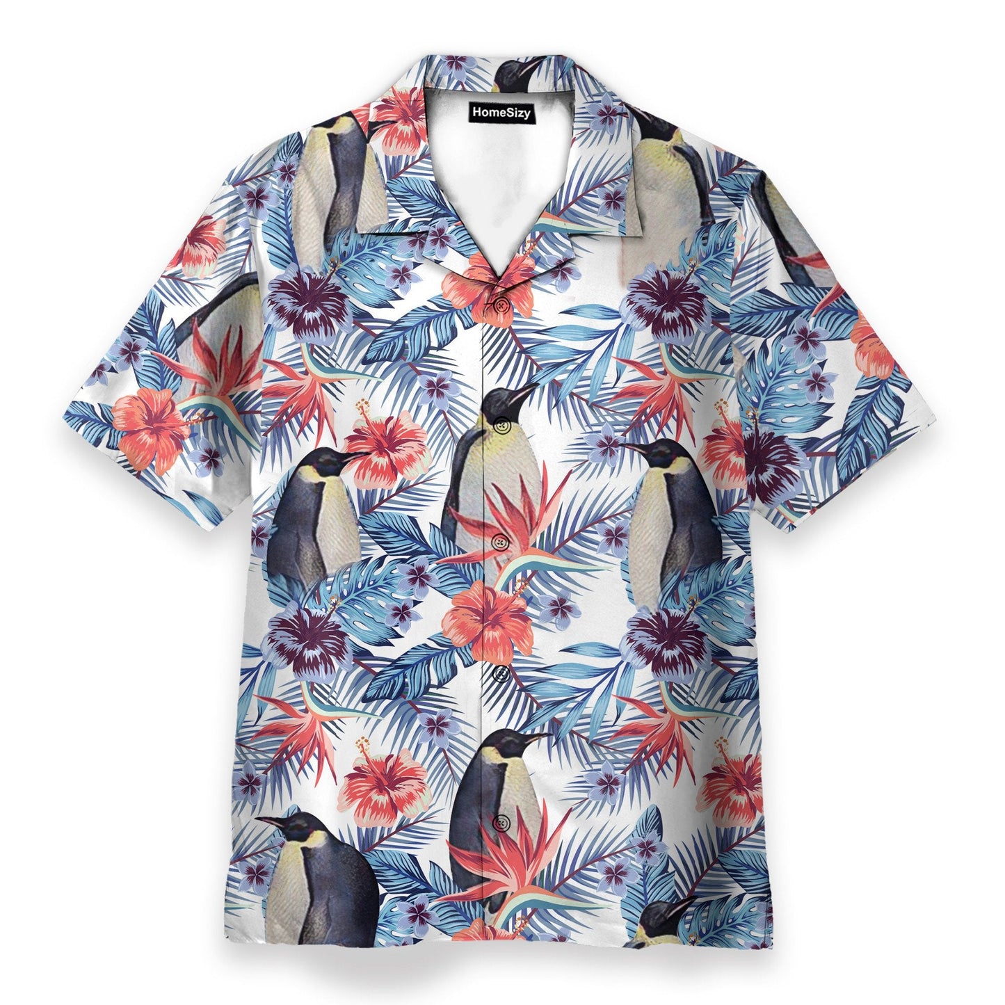 Penguin Tropical Leaves Pattern - Hawaiian Shirt