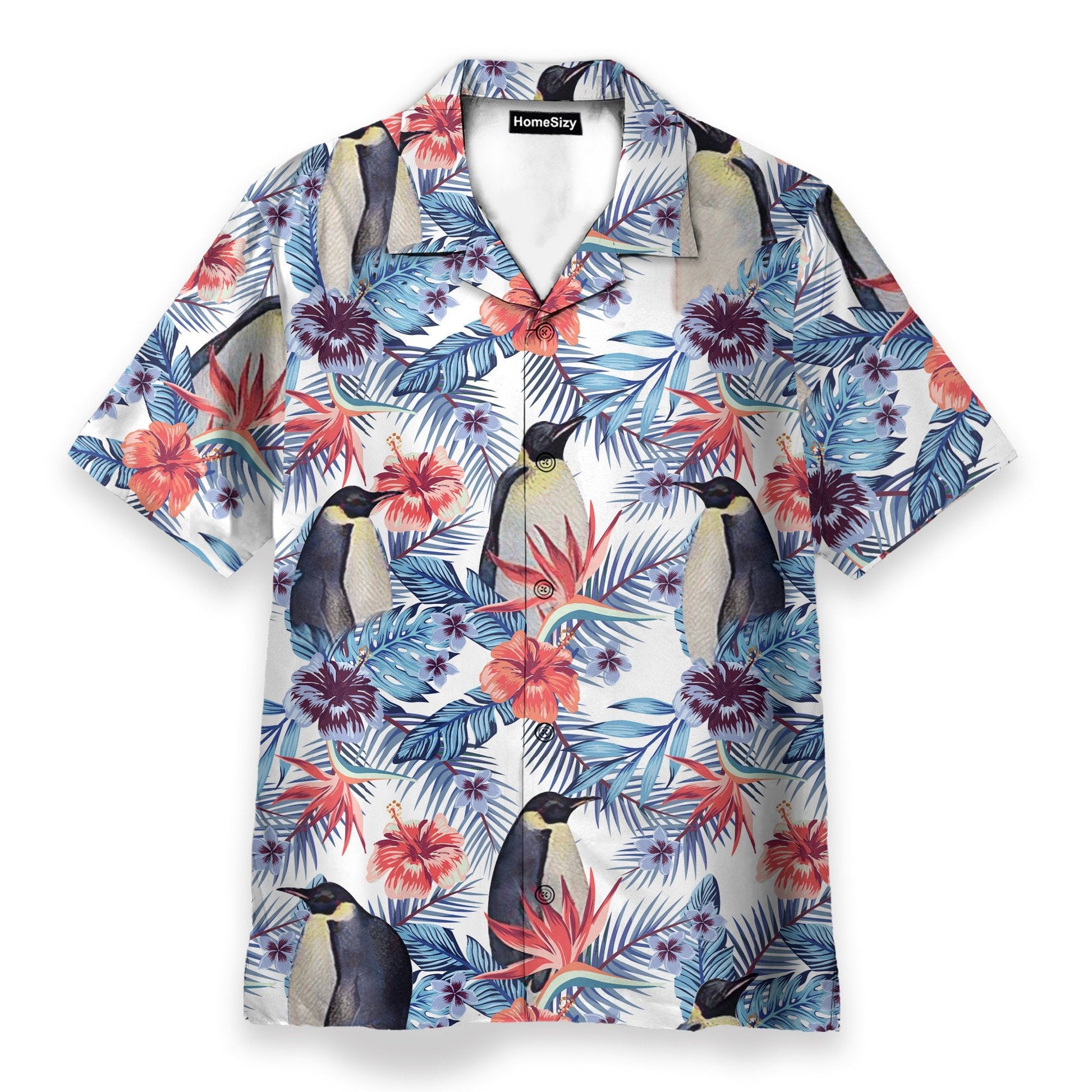 Penguin Tropical Leaves Pattern - Hawaiian Shirt
