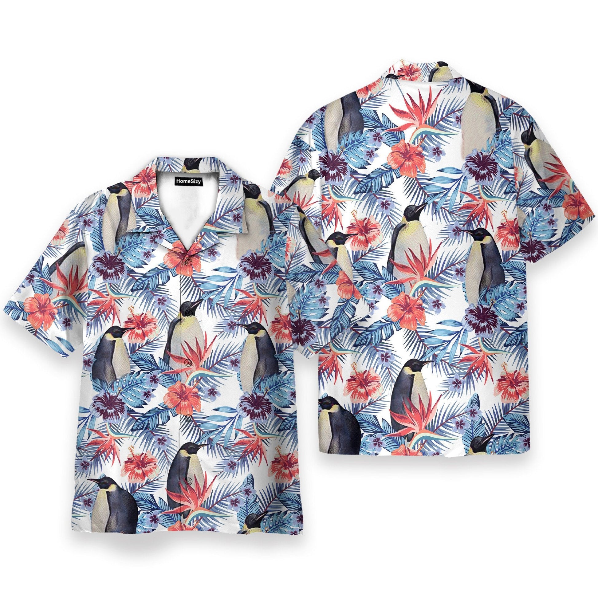 Penguin Tropical Leaves Pattern - Hawaiian Shirt