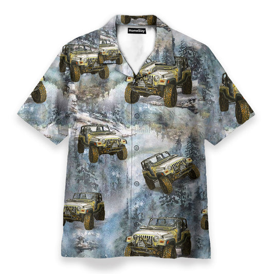Jeep Cars In The Forest - Hawaiian Shirt
