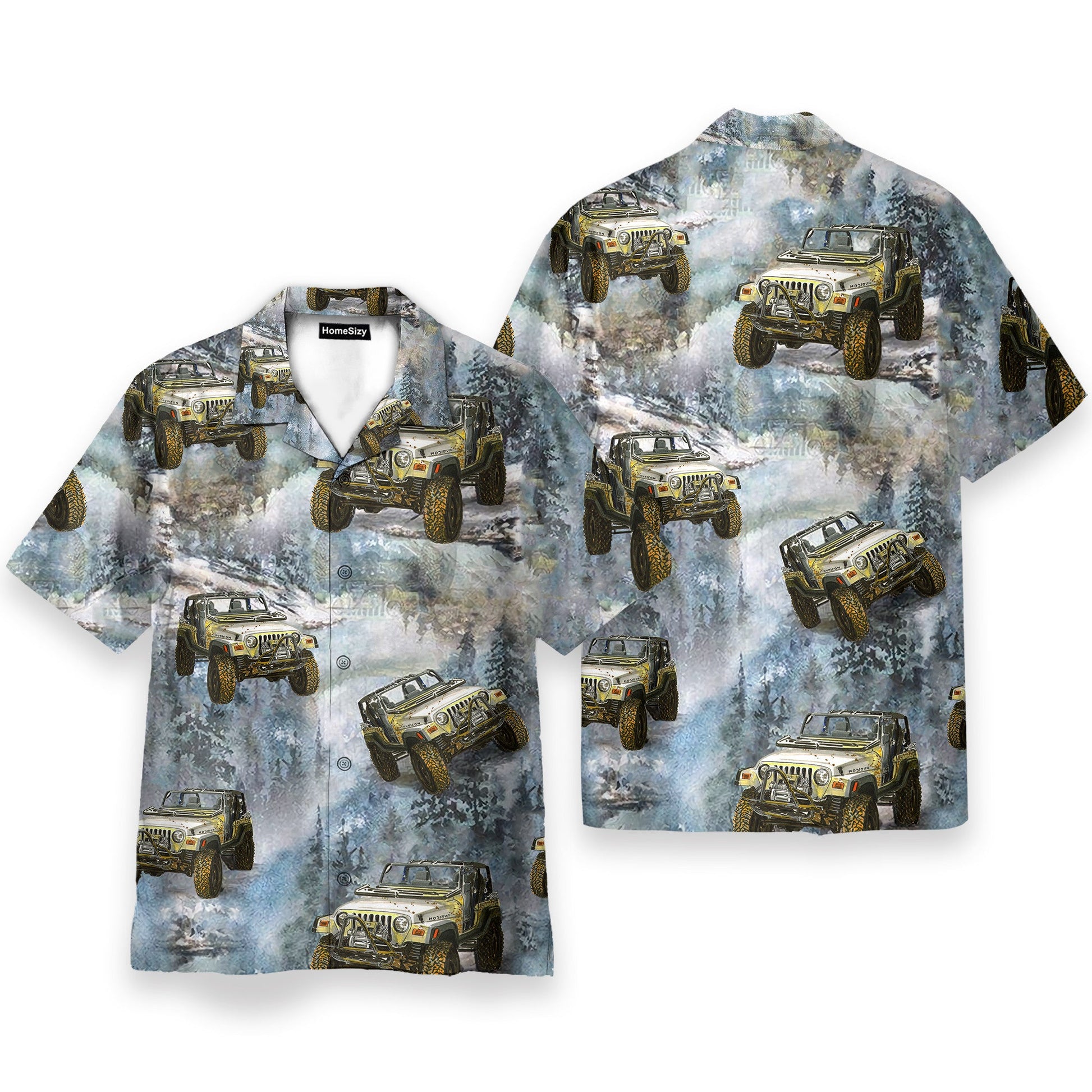 Jeep Cars In The Forest - Hawaiian Shirt