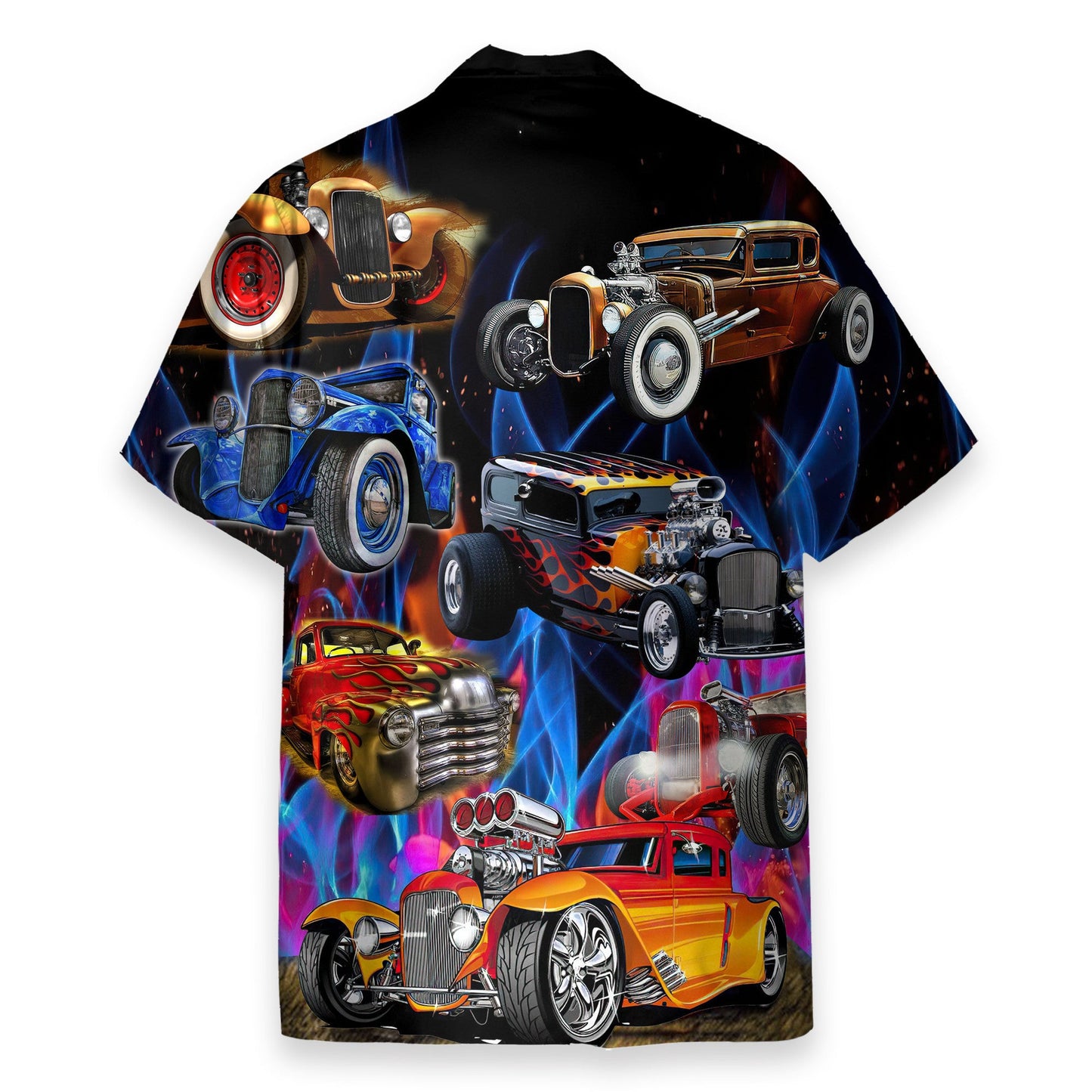 Hot Rod Cars Men's Button's Up Shirts - Hawaiian Shirt