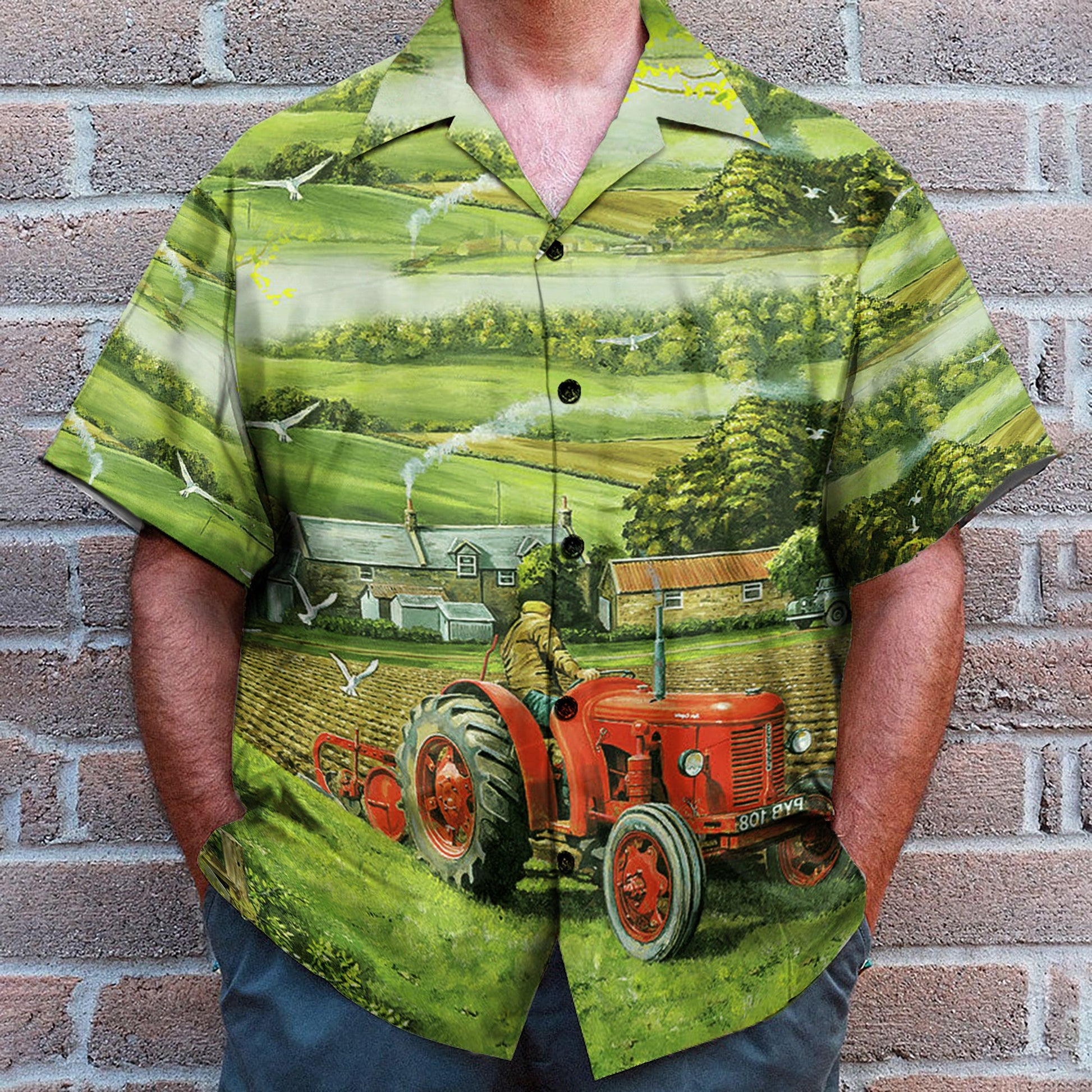 Vintage Tractor - Best Gift For Farmer - Hawaiian Shirt