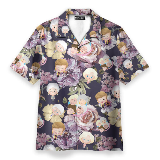 Golden Girl Tropical Flowers Pattern - Hawaiian Shirt