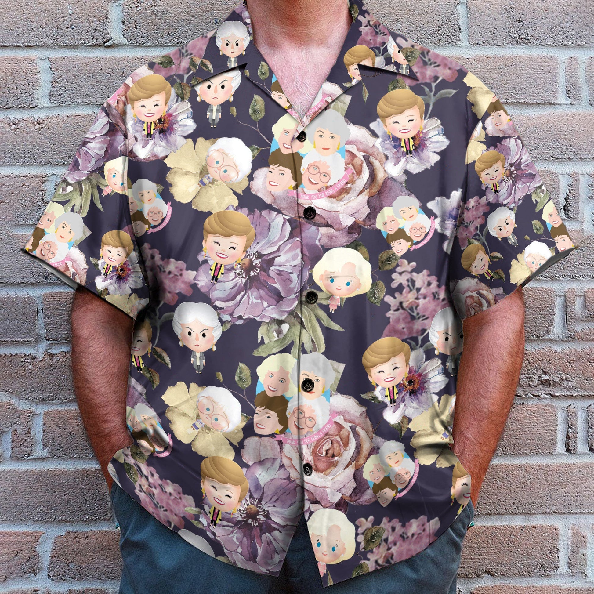 Golden Girl Tropical Flowers Pattern - Hawaiian Shirt