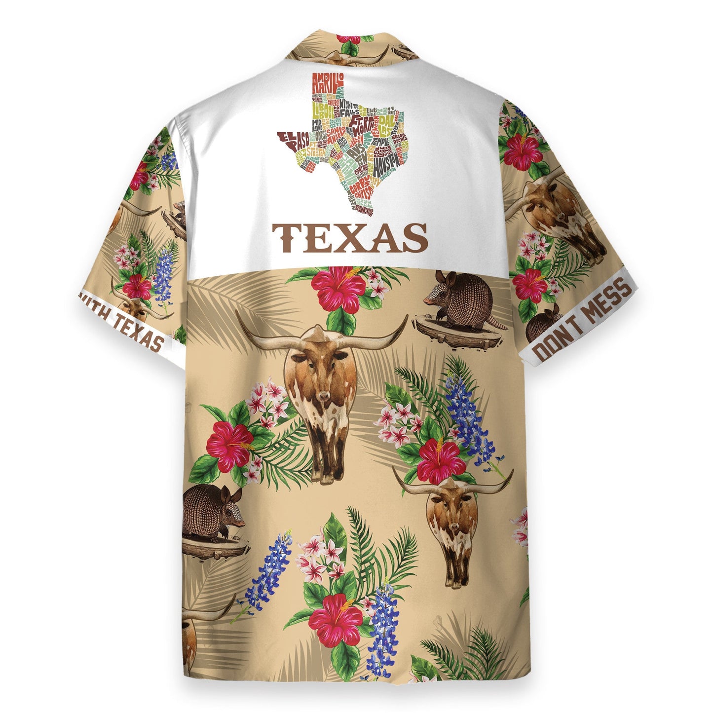 Tribal Armadillo And Longhorn Texas Pattern - Hawaiian Shirt & Beach Shorts