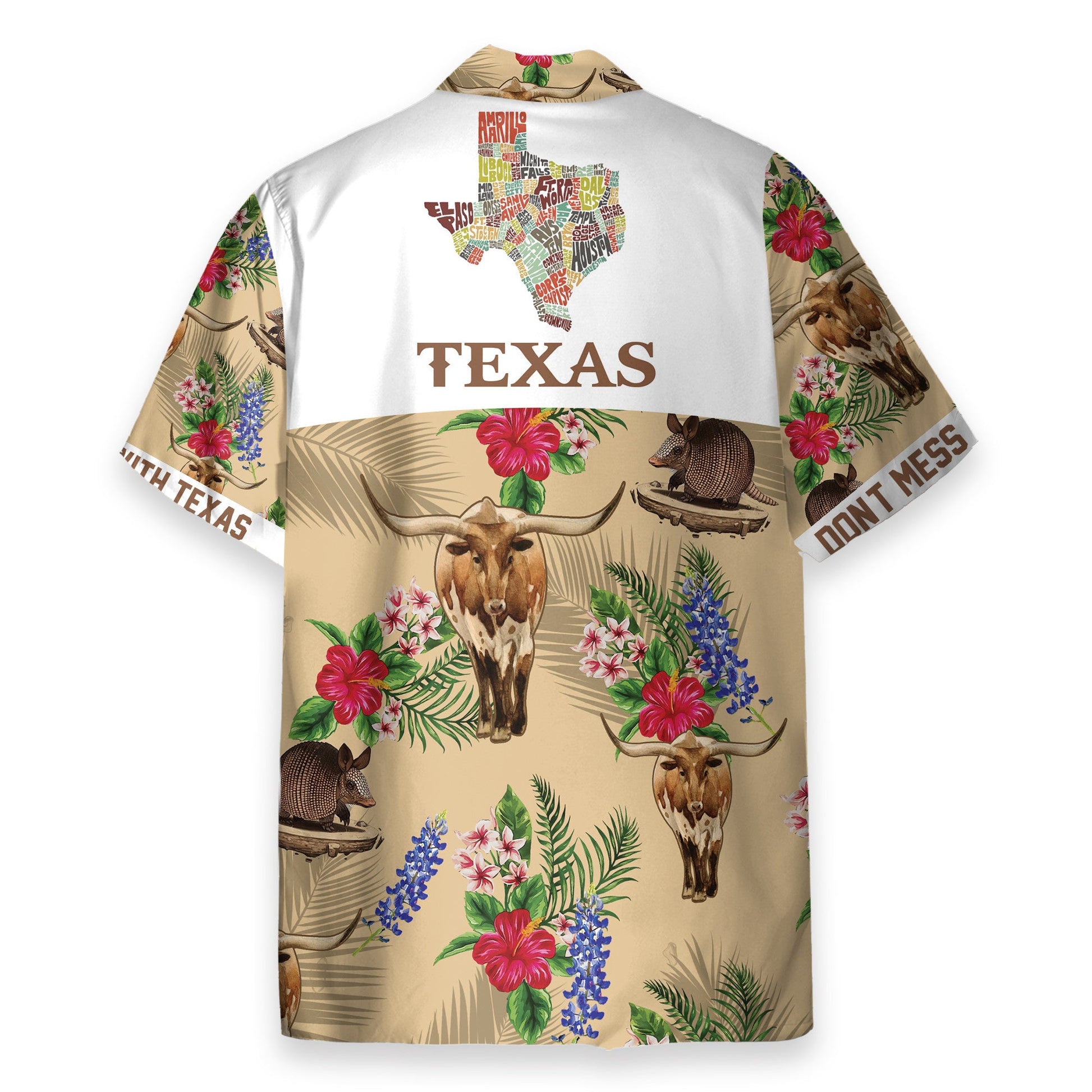 Tribal Armadillo And Longhorn Texas Pattern - Hawaiian Shirt & Beach Shorts
