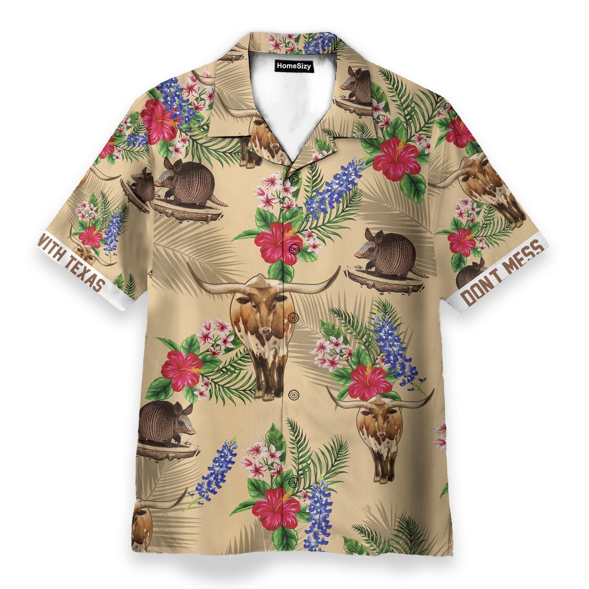 Tribal Armadillo And Longhorn Texas Pattern - Hawaiian Shirt & Beach Shorts
