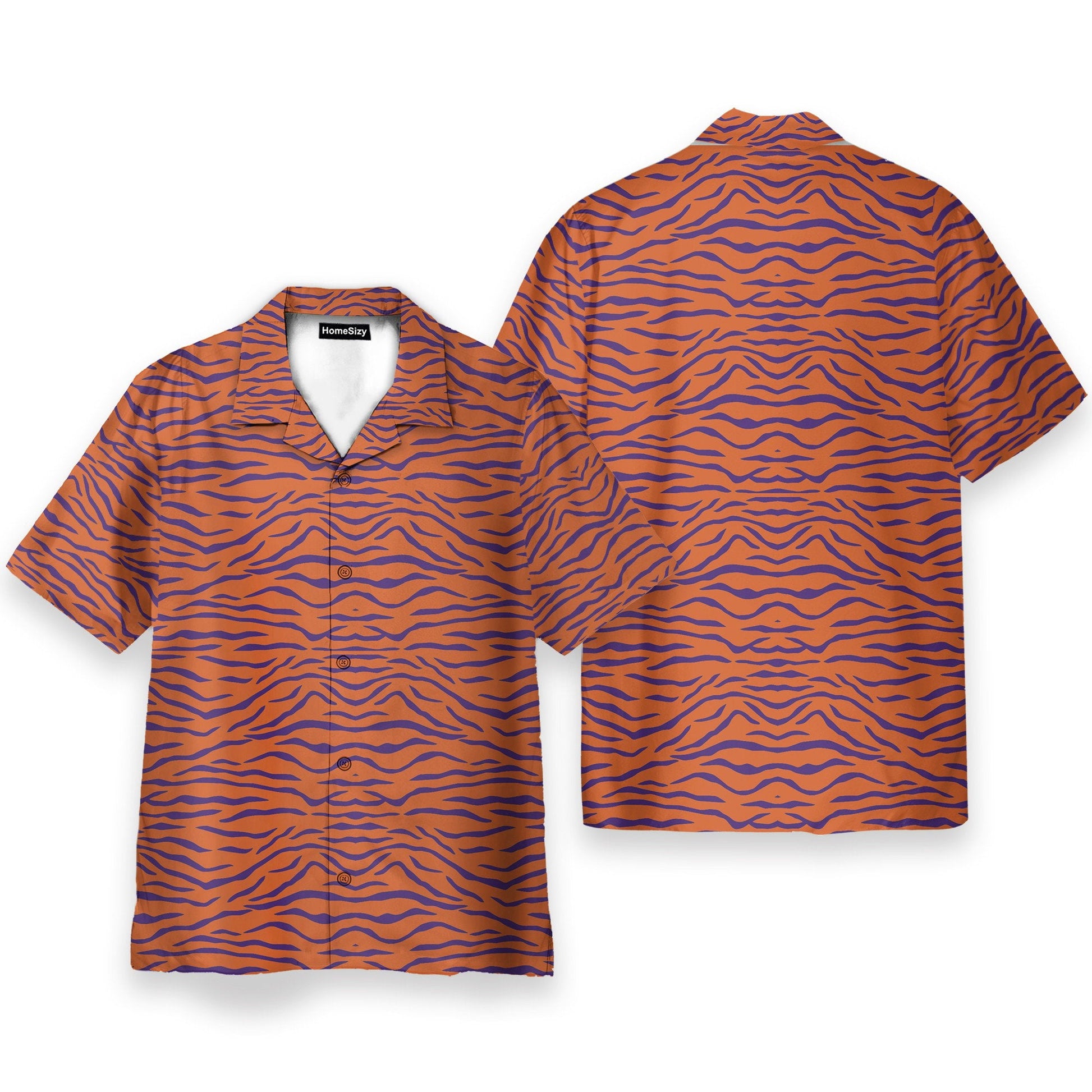 Clemson Tiger Stripe Cosplay Costume - Hawaiian Shirt & Beach Shorts