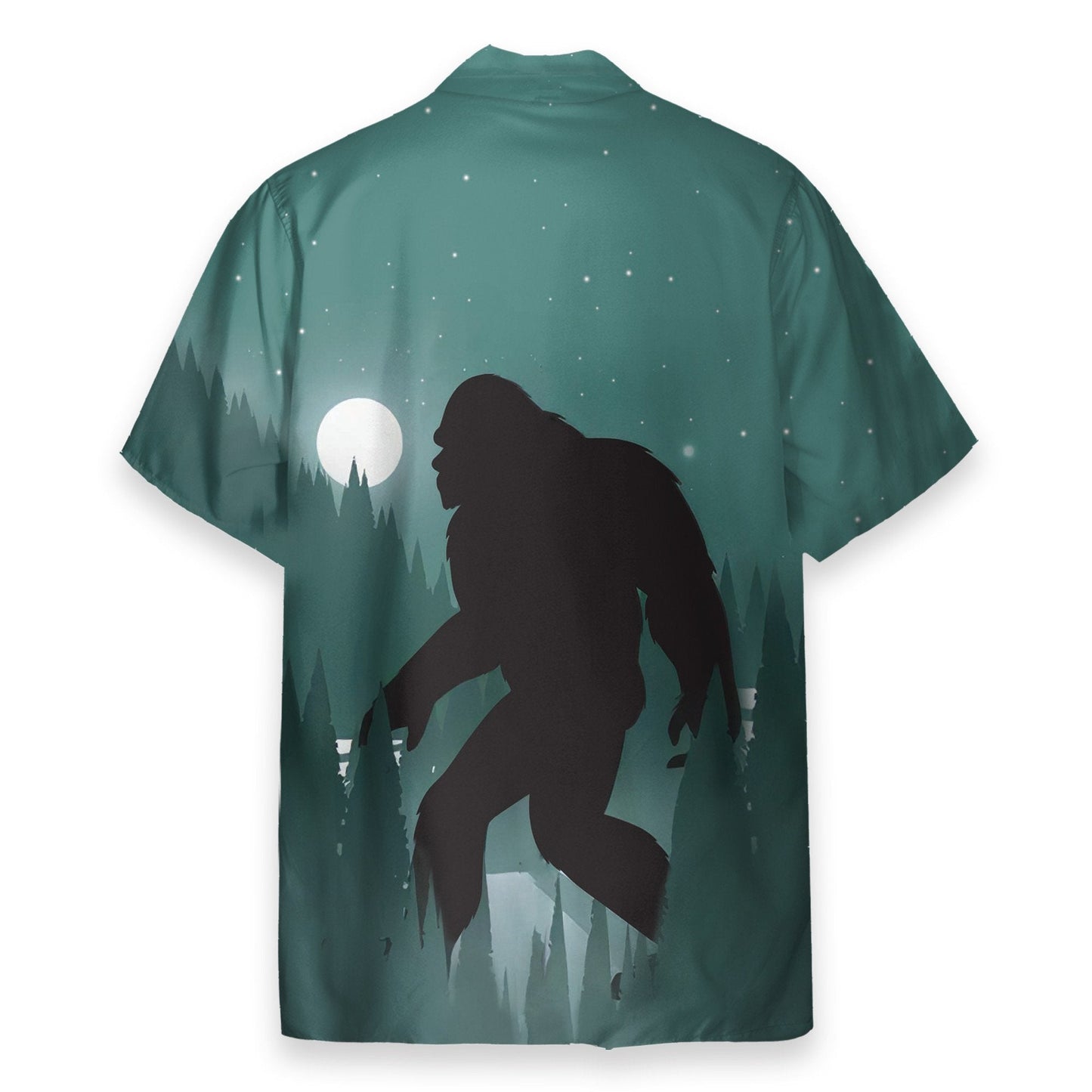 Bigfoot In Night Men's Button's Up Shirts - Hawaiian Shirt