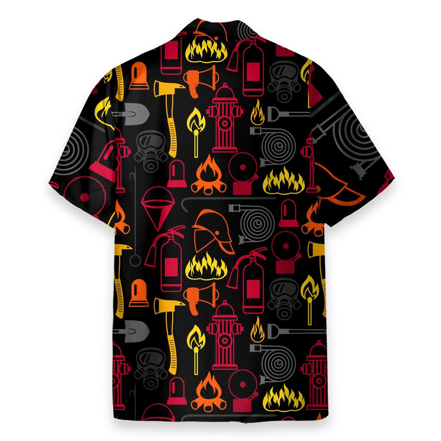 Firefighter Men's Button's Up Shirts - Hawaiian Shirt & Beach Shorts
