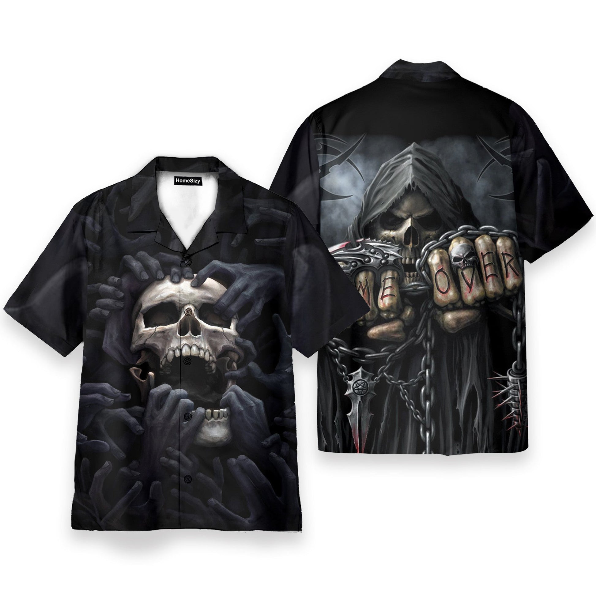 Skull Love Darkness Men's Button's Up Shirts - Hawaiian Shirt