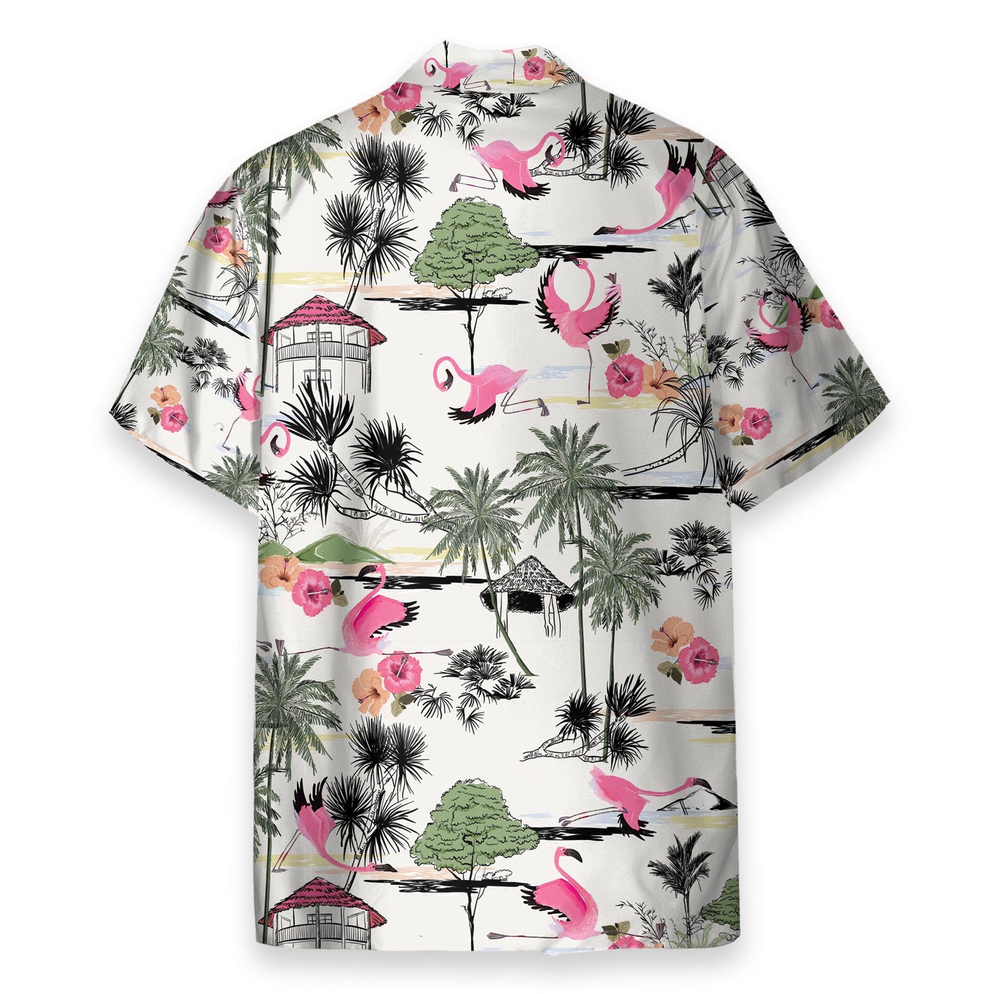 Flamingo Yoga Summer Tropical Pattern - Hawaiian Shirt & Beach Shorts
