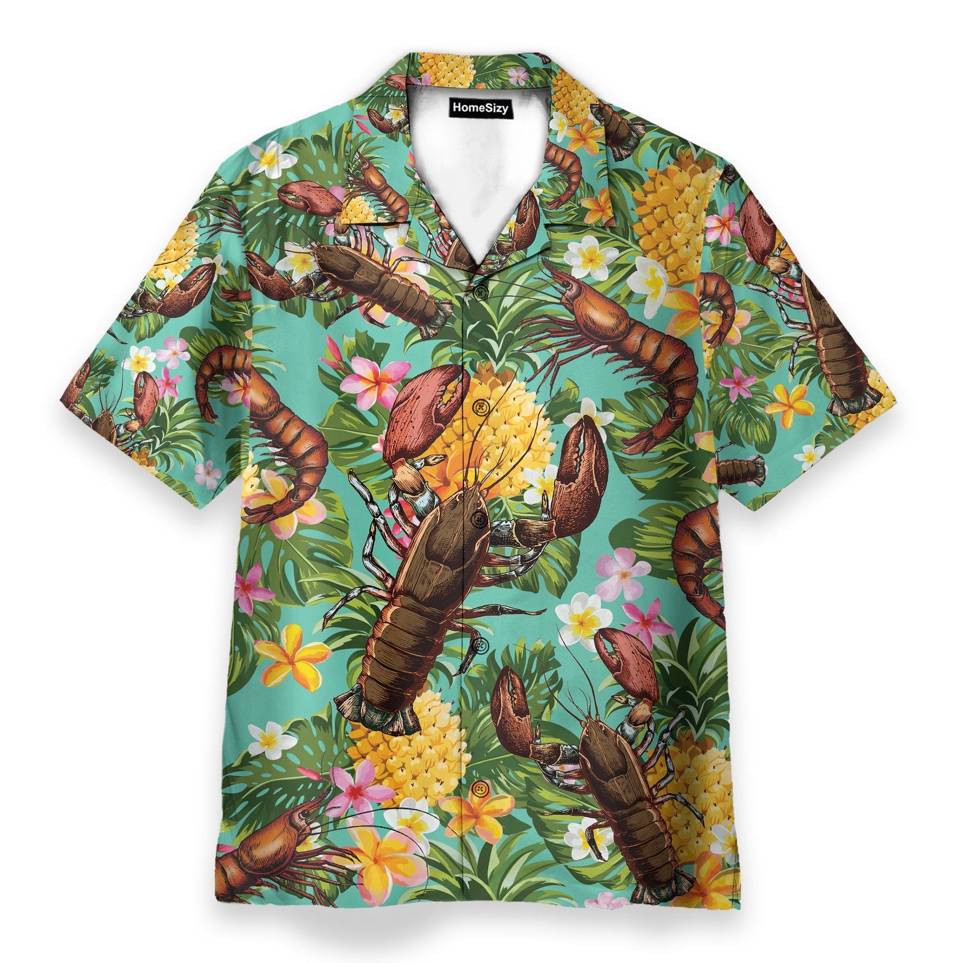 Lobster Tropical Leaves Pattern - Hawaiian Shirt & Beach Shorts