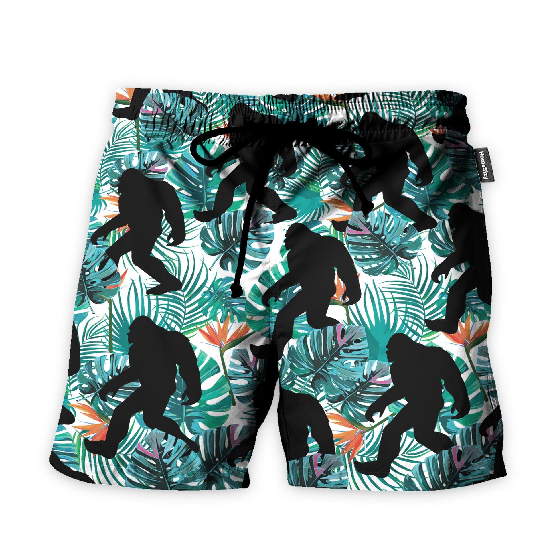 Bigfoot Walking Men's Button's Up Shirts - Hawaiian Shirt
