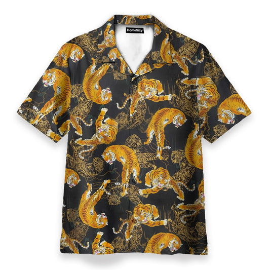 Tiger Fancy Black Japanese Style - Hawaiian Shirt & Beach Shorts
