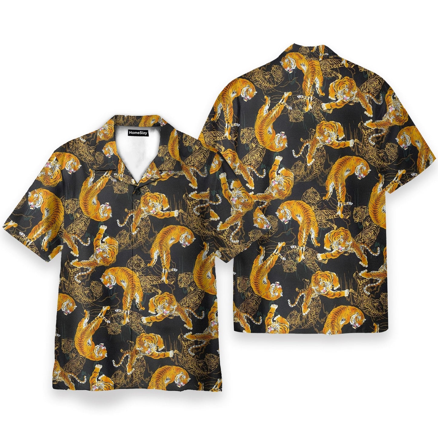 Tiger Fancy Black Japanese Style - Hawaiian Shirt & Beach Shorts