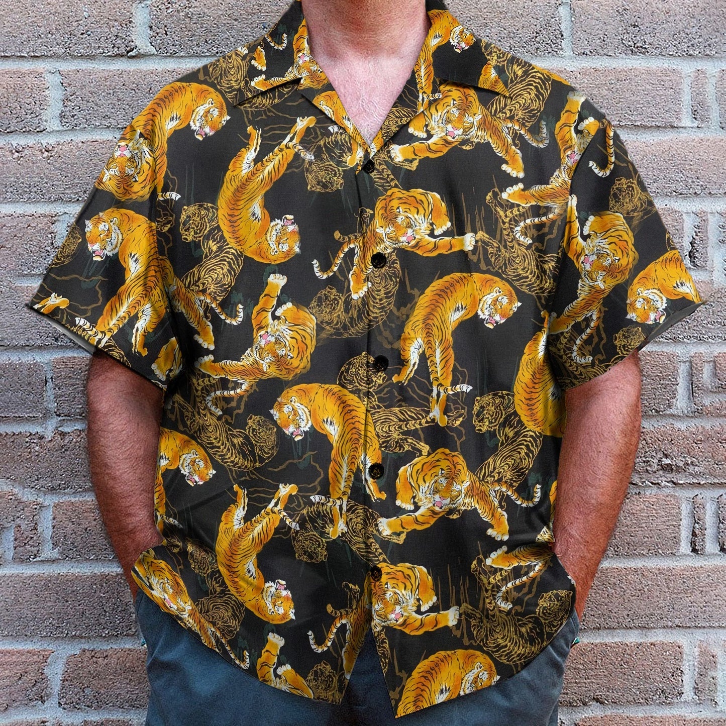 Tiger Fancy Black Japanese Style - Hawaiian Shirt & Beach Shorts