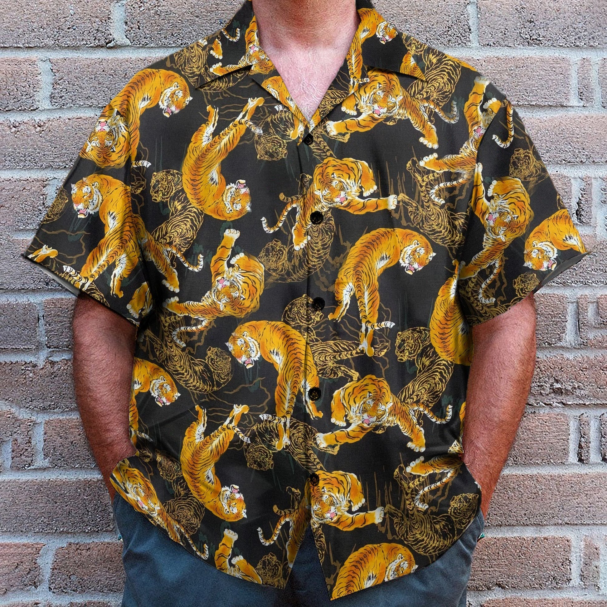 Tiger Fancy Black Japanese Style - Hawaiian Shirt & Beach Shorts