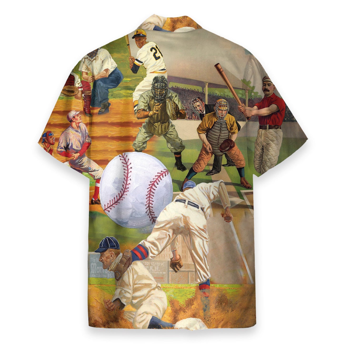 Playing Baseball Men's Button's Up Shirts - Hawaiian Shirt