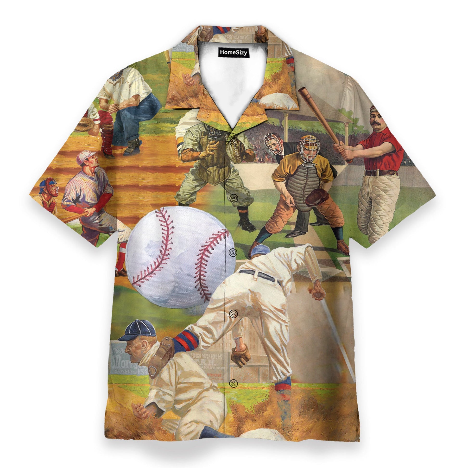 Playing Baseball Men's Button's Up Shirts - Hawaiian Shirt