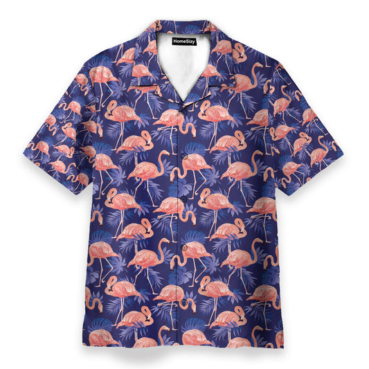 Flamingo Bird Tropical Flowers - Hawaiian Shirt & Beach Shorts