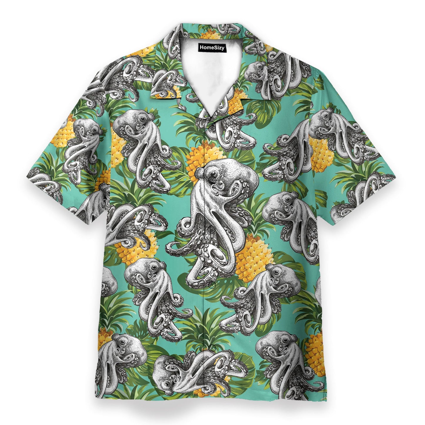 Octopus With Pineapple Summer - Hawaiian Shirt & Beach Shorts