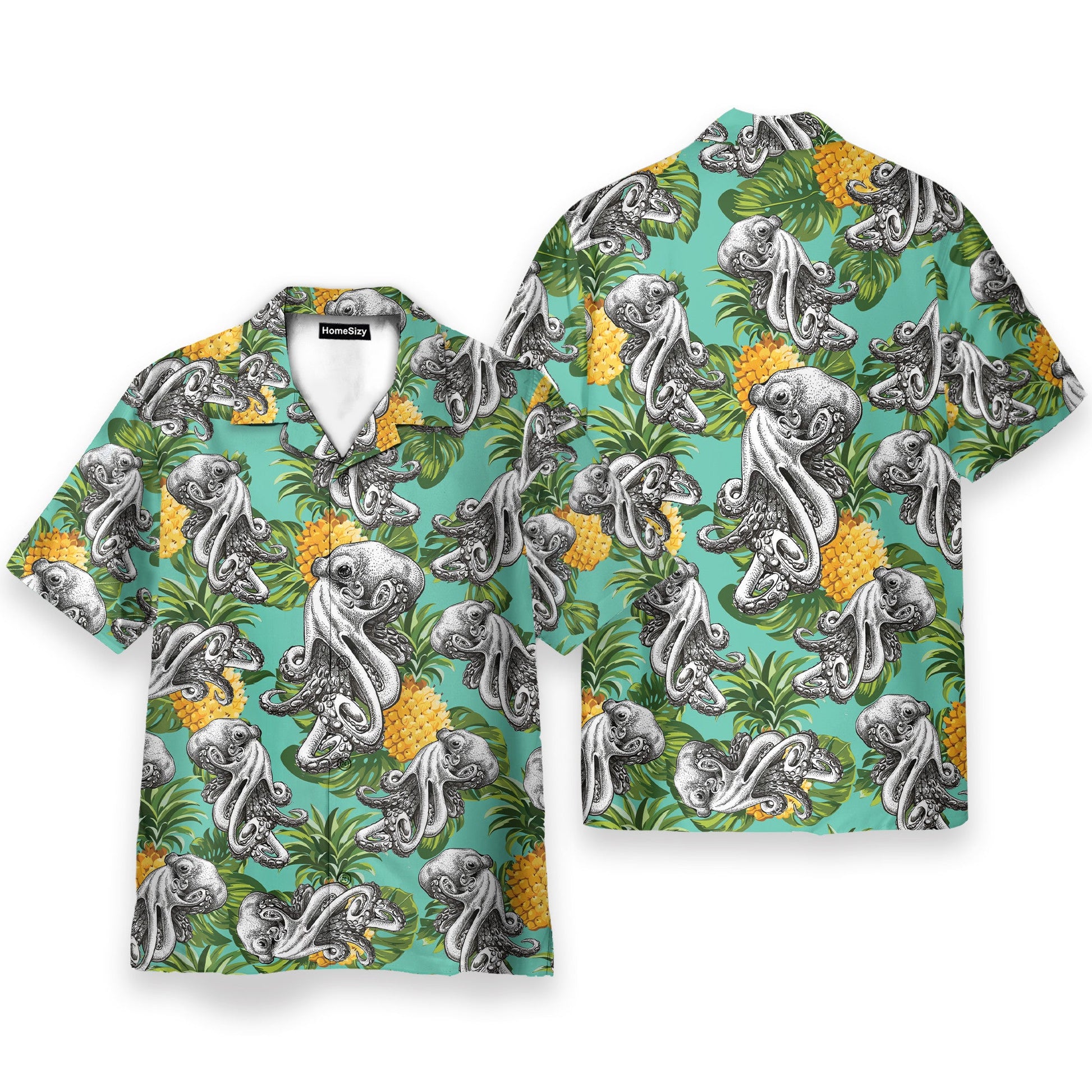 Octopus With Pineapple Summer - Hawaiian Shirt & Beach Shorts