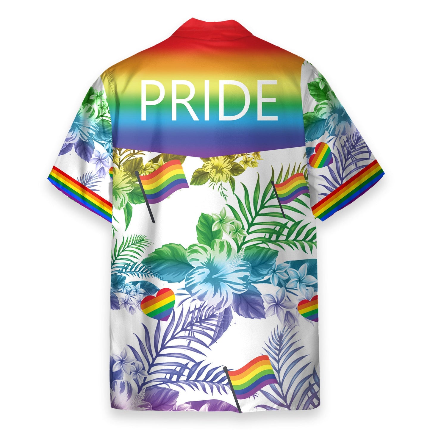 LGBT Flag Tropical Leaves Pattern - Hawaiian Shirt