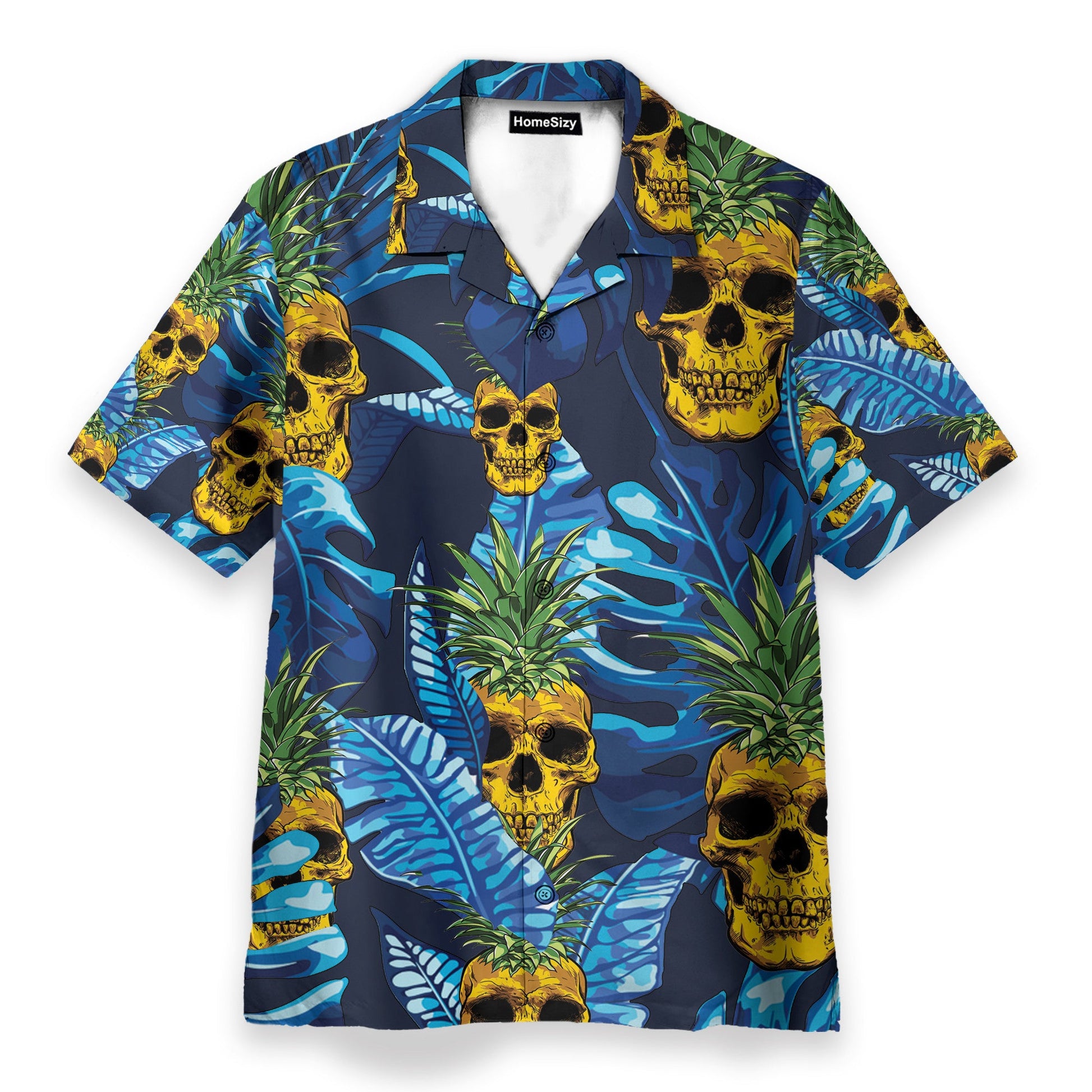 Pineapple Skull Tropical Pattern - Hawaiian Shirt & Beach Shorts