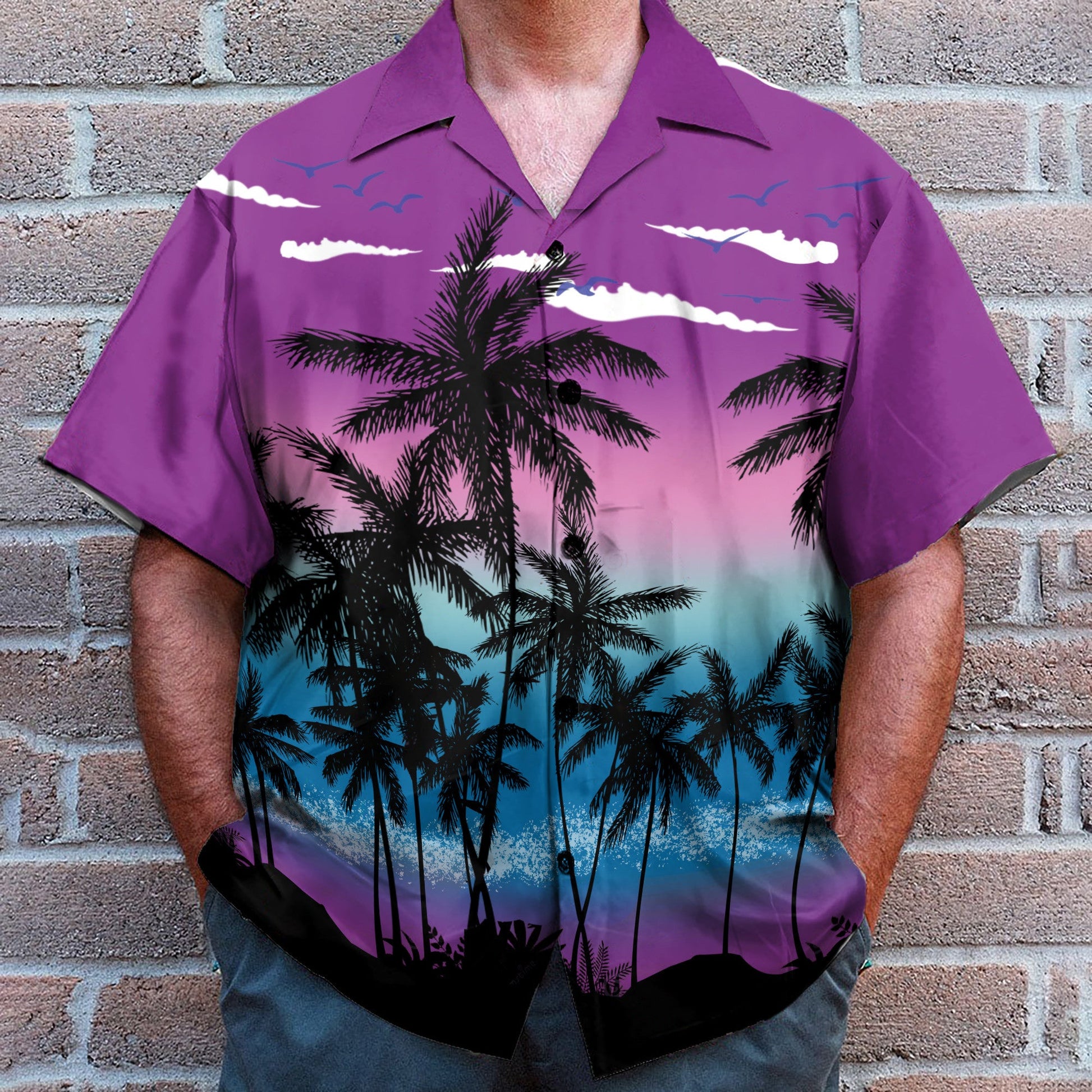 Coconut Tree On Beautiful Sunset - Hawaiian Shirt & Beach Shorts