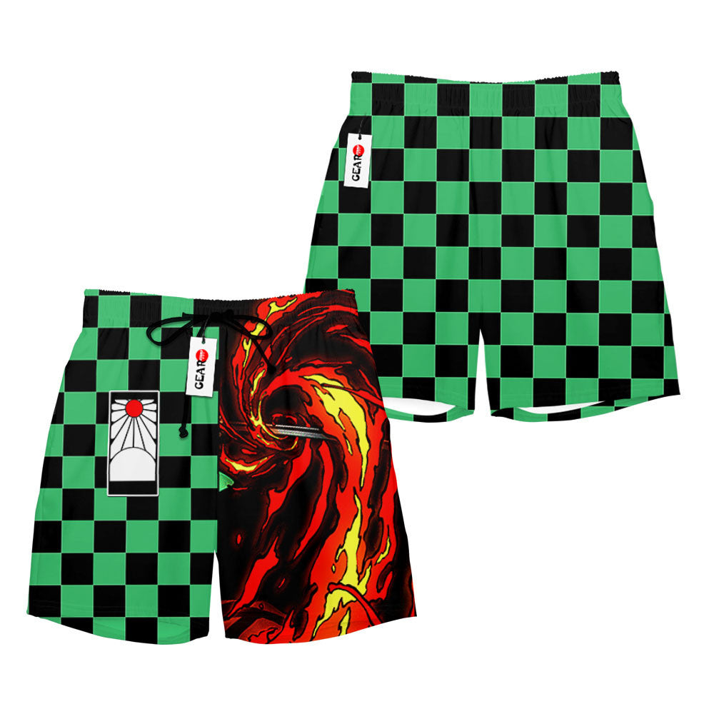 Tanjiro Sun Breathing Beach Shorts