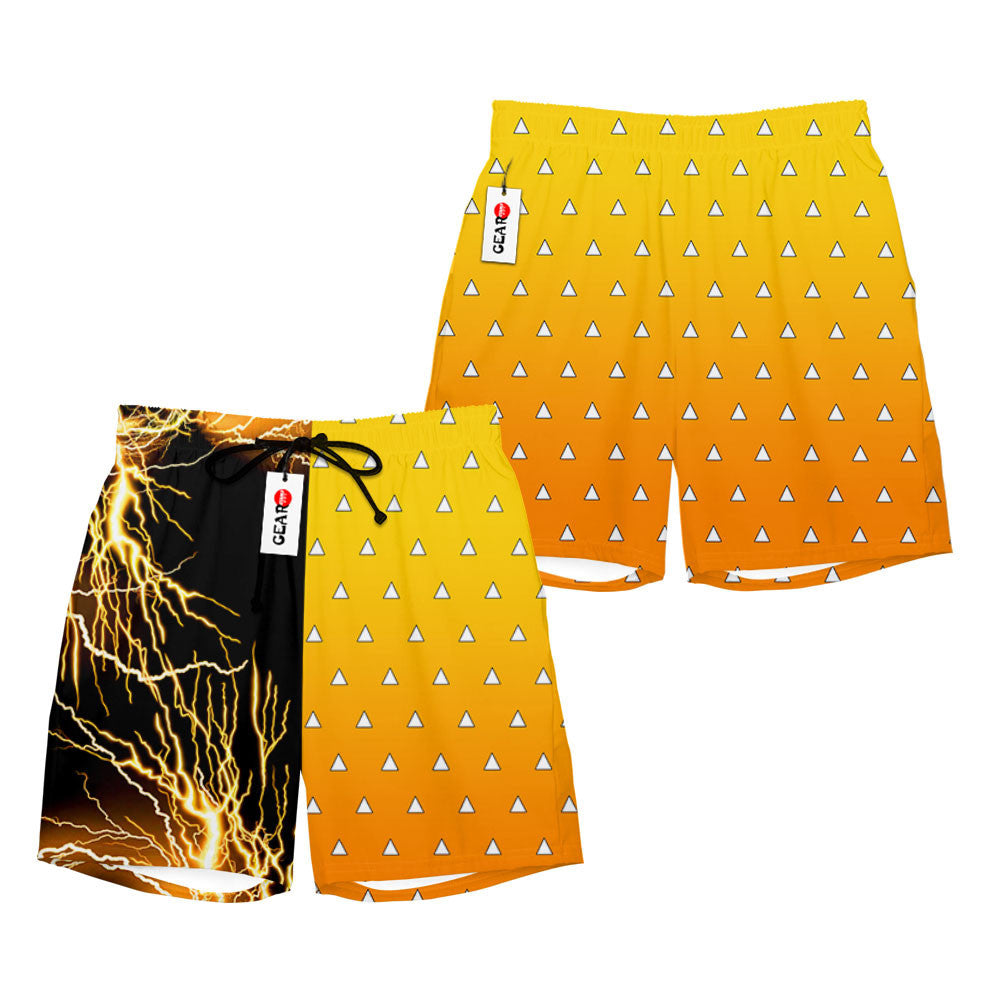 Zenitsu Thunder Breathing Beach Shorts