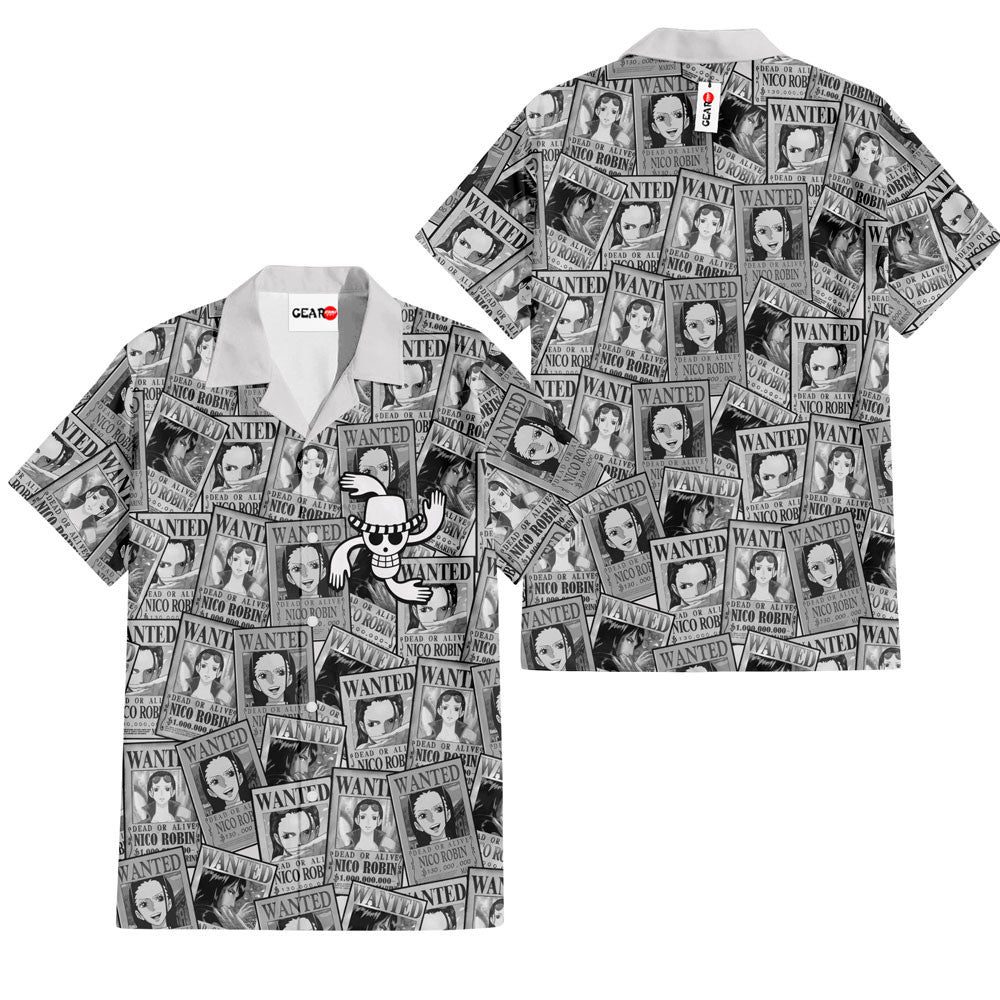 Nico Robin Wanted Hawaiian Shirt Manga Style