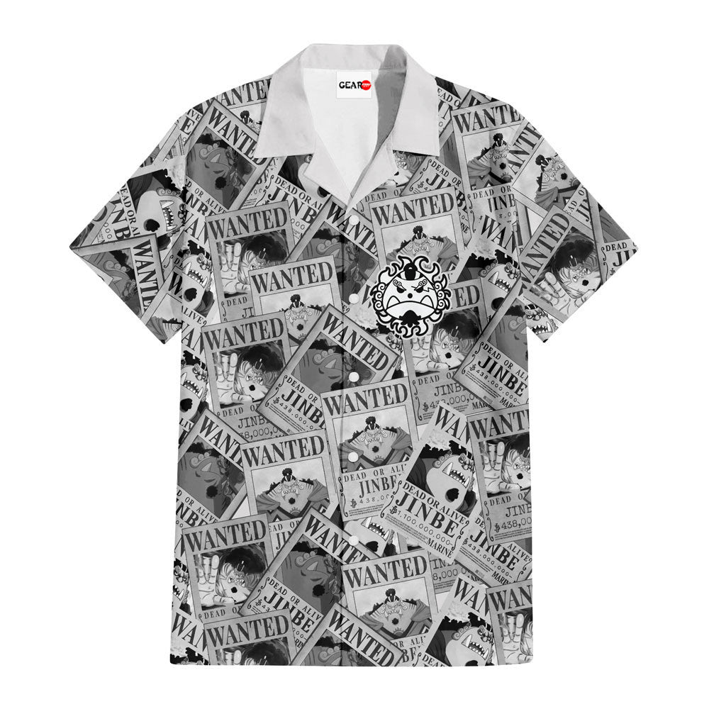 Jinbe Wanted Hawaiian Shirt Manga Style
