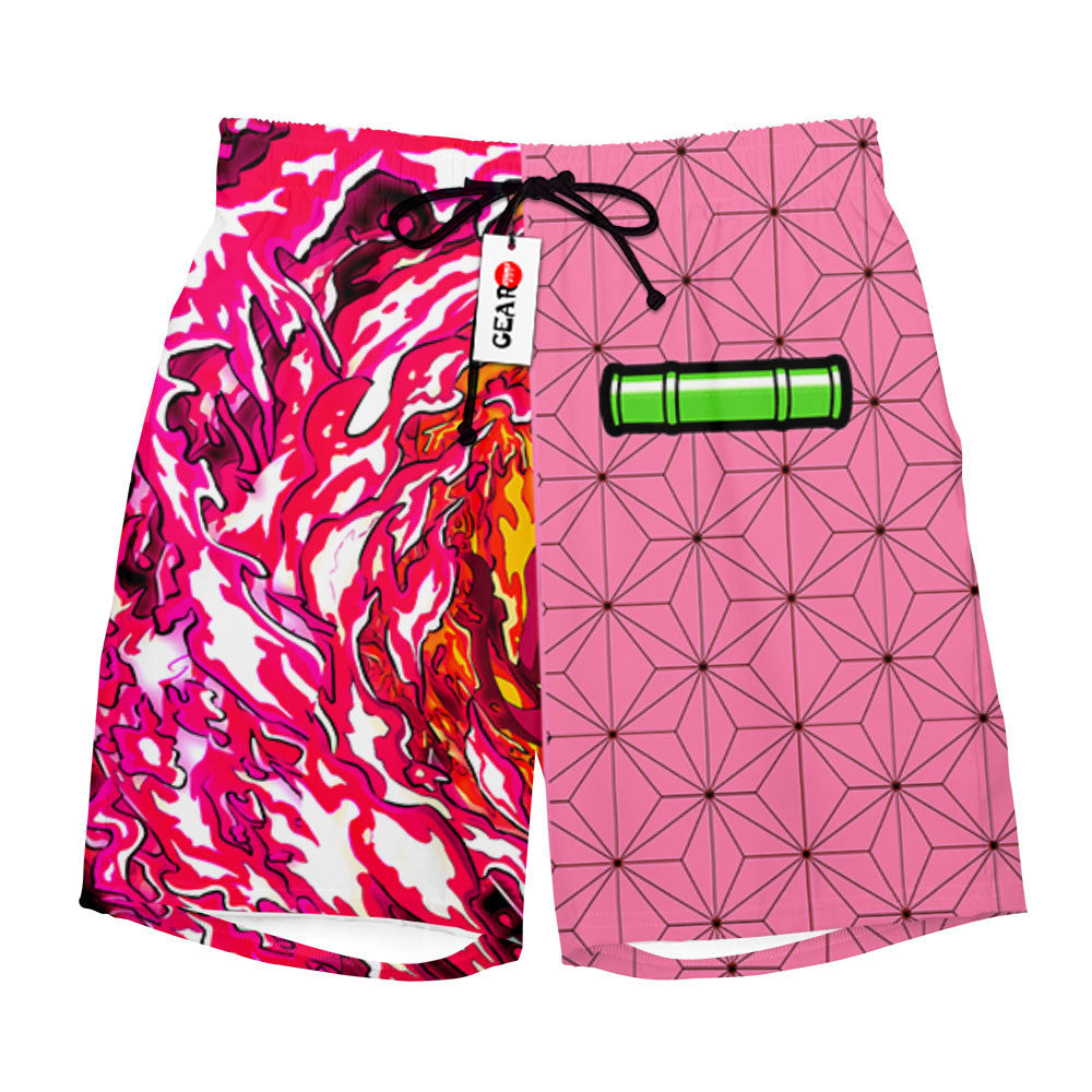 Nezuko Blood Demon Art Beach Shorts